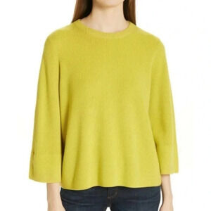 Eileen Fisher Merino Wool 3/4 Length Bell Sleeve Pullover Crewneck Sweater Sz PM